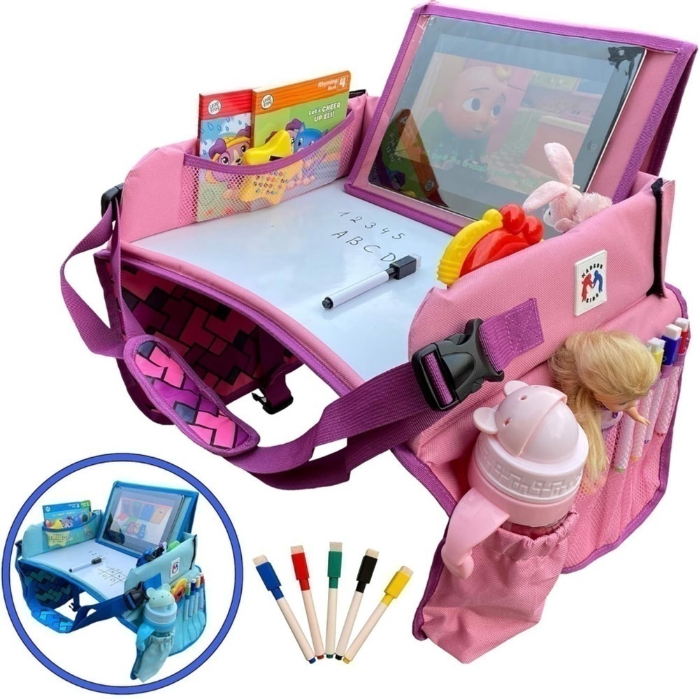 Brand New Kids Portable Travel Tray Toddler Car Seat Lap Desk & Dry Erase Board